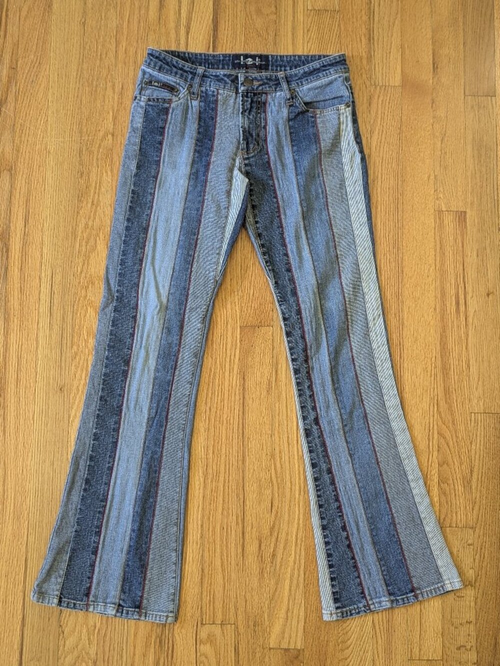 l.e.i. Vintage Patchwork Low Rise Jeans